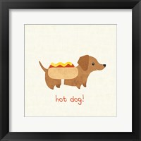 Good Dogs Dachshund on Linen Framed Print