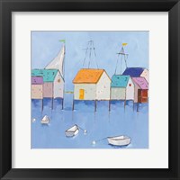 Boat House Row Dark Blue Sky Fine Art Print