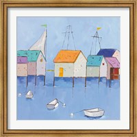 Boat House Row Dark Blue Sky Fine Art Print