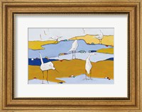 Marsh Egrets VI Dark Sand Fine Art Print