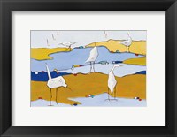 Marsh Egrets VI Dark Sand Fine Art Print