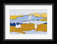Marsh Egrets VI Dark Sand Fine Art Print