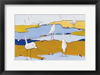 Marsh Egrets VI Dark Sand Fine Art Print