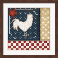 Red White and Blue Rooster I Fine Art Print