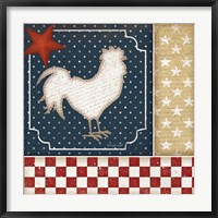 Red White and Blue Rooster I Fine Art Print