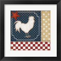 Red White and Blue Rooster I Framed Print