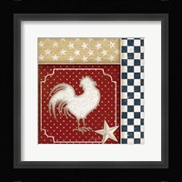 Red White and Blue Rooster IV Framed Print
