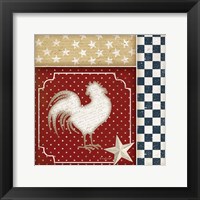 Red White and Blue Rooster IV Framed Print