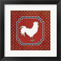 Red White and Blue Rooster IX Framed Print