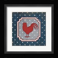 Red White and Blue Rooster X Framed Print
