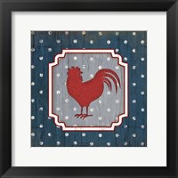 Red White and Blue Rooster X Framed Print