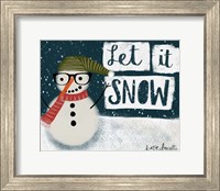 Let It Snow Hipster Snowman Fine Art Print