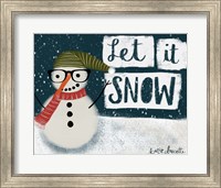 Let It Snow Hipster Snowman Fine Art Print