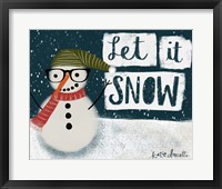 Let It Snow Hipster Snowman Framed Print