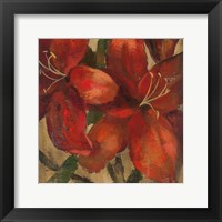 Vivid Red Lily on Gold Crop Framed Print