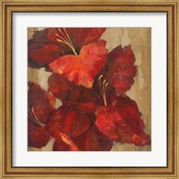 Vivid Red Gladiola on Gold Crop Fine Art Print