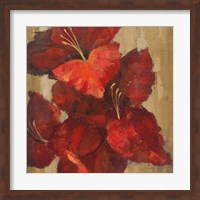 Vivid Red Gladiola on Gold Crop Fine Art Print