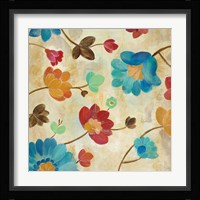 Coral and Teal Garden II Framed Print