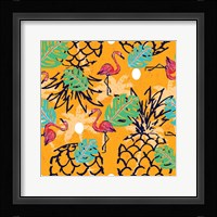 Tropical Pineapple Pattern Framed Print