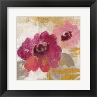 Elegant Fresco Floral Gold Flower II Framed Print
