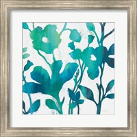 Teal Trio V on White Fine Art Print