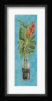 Tropical Lush II on Blue Framed Print