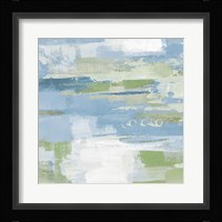 Urban Walkway II Blue and Green Framed Print