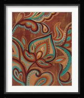 Bohemian Paisley II Turquoise Fine Art Print