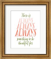 Be Thankful - Green and Coral Fine Art Print