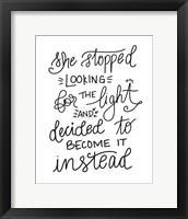 Become the Light - Hand Lettered Fine Art Print