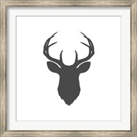 Charcoal Deer Head Fine Art Print