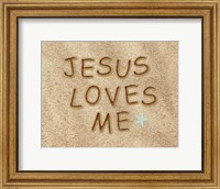 Jesus Loves Me Sand Fine Art Print