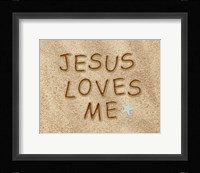 Jesus Loves Me Sand Fine Art Print
