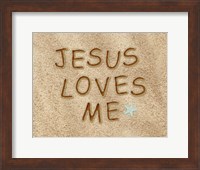 Jesus Loves Me Sand Fine Art Print