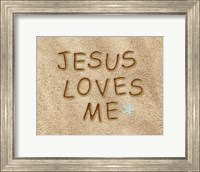 Jesus Loves Me Sand Fine Art Print