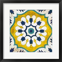 Andalucia Tiles C Blue and Yellow Framed Print
