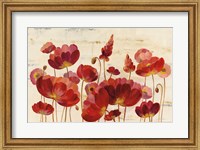 Red Flowers on Marble Fine Art Print