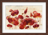 Red Flowers on Marble Fine Art Print