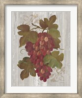 Autumn Grapes I on Wood Fine Art Print