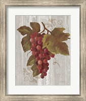 Autumn Grapes III on Wood Fine Art Print