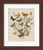 Butterfly Bouquet I Linen Fine Art Print