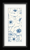 Pen and Ink Flowers on cream Panel II Framed Print
