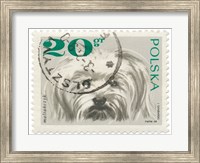 Poland Stamp II on White Fine Art Print
