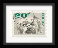 Poland Stamp II on White Framed Print