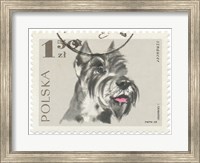 Poland Stamp I on White Fine Art Print