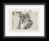 Poland Stamp I on White Fine Art Print