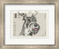 Poland Stamp I on White Fine Art Print