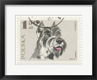 Poland Stamp I on White Framed Print