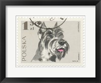 Poland Stamp I on White Framed Print
