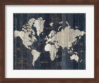 Old World Map Blue v2 Fine Art Print